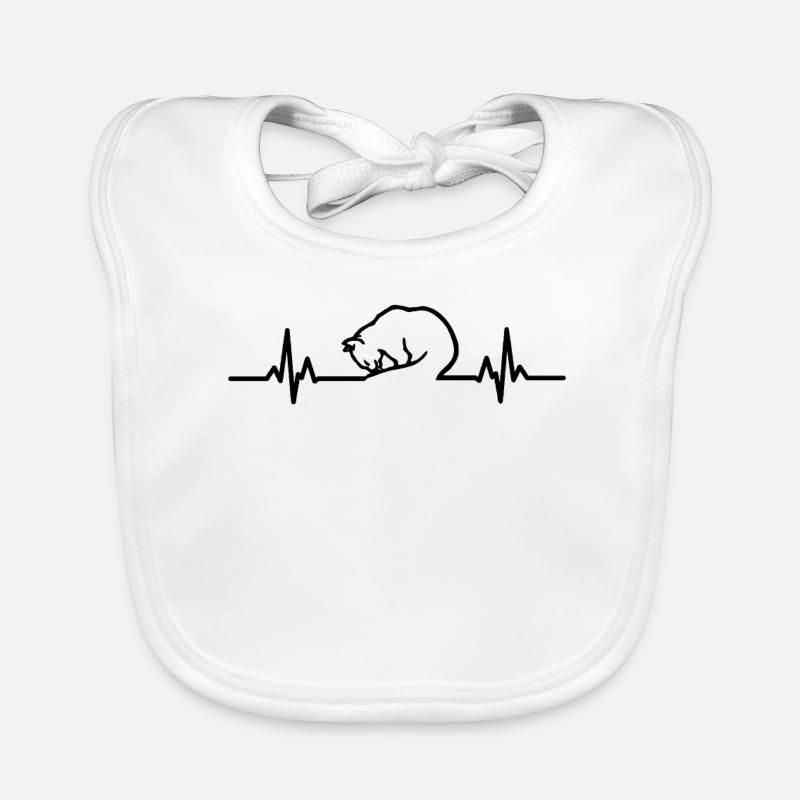 Chat léchant ECG chaton noir Bavoir bio Bébé