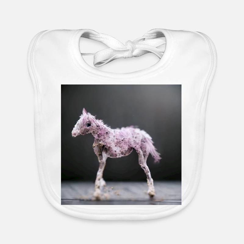 Baby Pferd Rosa Grau Springen Baby Bio-Lätzchen