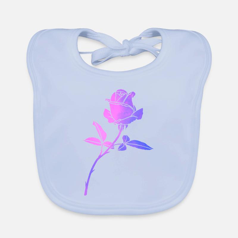 Silhouette der bunten Blumenrose Baby Bio-Lätzchen