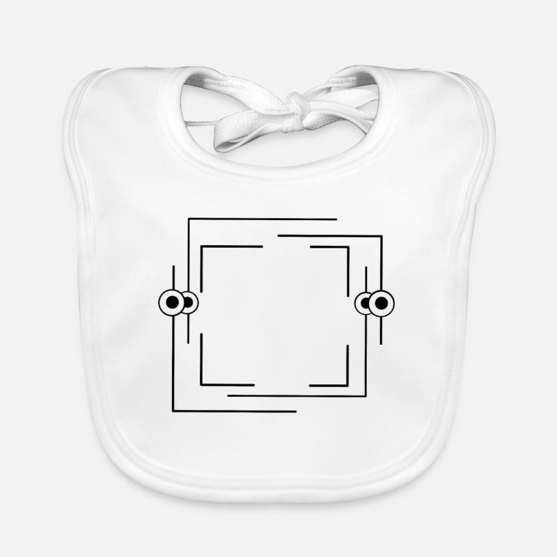 Schwarzer Rahmen Strichlinie Grundtext Baby Bio-Lätzchen