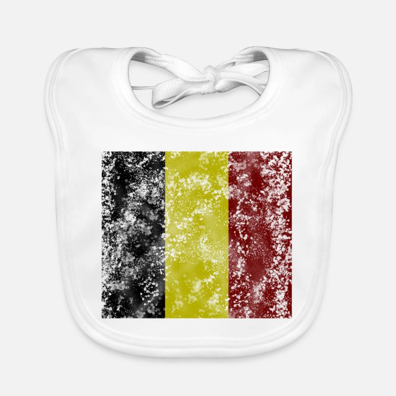 Drapeau vintage de la Belgique Drapeau Bavoir bio Bébé