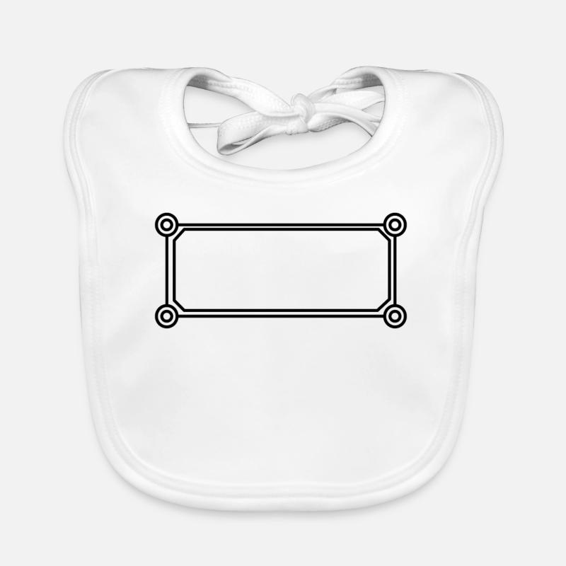 Rectangle avec cadre de cercles en noir Bavoir bio Bébé