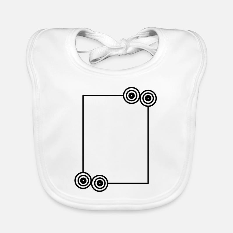 Elongated black frame Basic text Organic Baby Bibs