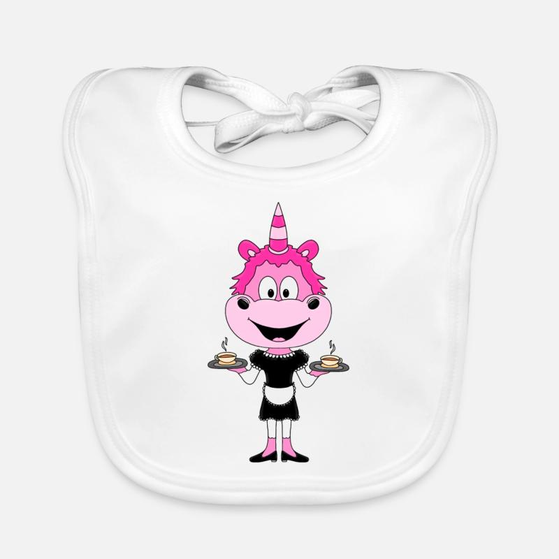 EINHORN - KELLNERIN - GASTRONOMIE - KAFFEE - TEE Baby Bio-Lätzchen