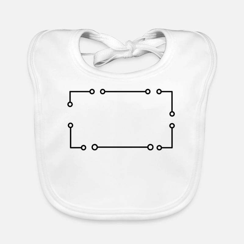 Stroke Ornamte Lines Frame Rectangular Organic Baby Bibs