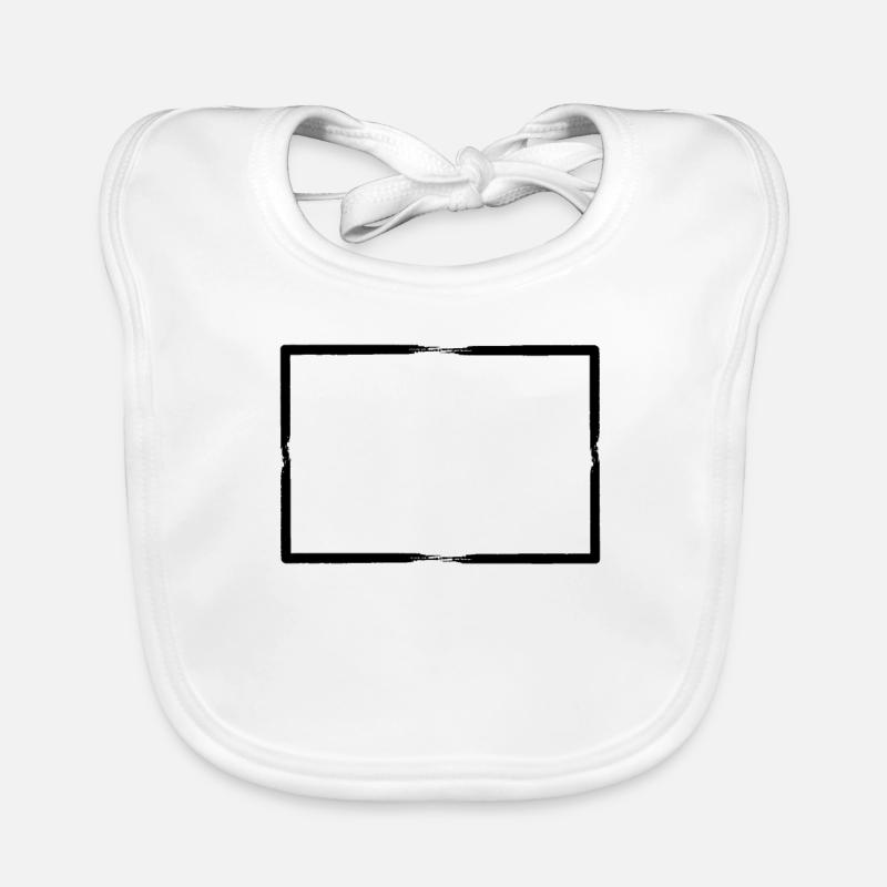 Black Brush Stroke Frame Organic Baby Bibs