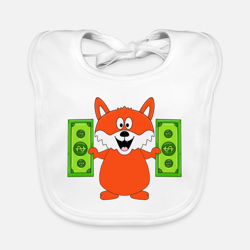 FUCHS - SPARFUCHS - GELD - GELDSCHEINE - TIER Baby Bio-Lätzchen