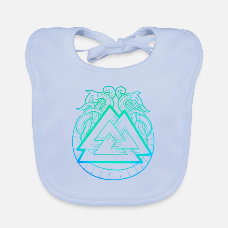 Legendary Nordic animal symbol & Valknut Organic Baby Bibs
