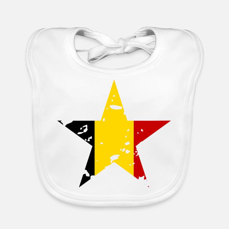 Flag Belgium Star Organic Baby Bibs