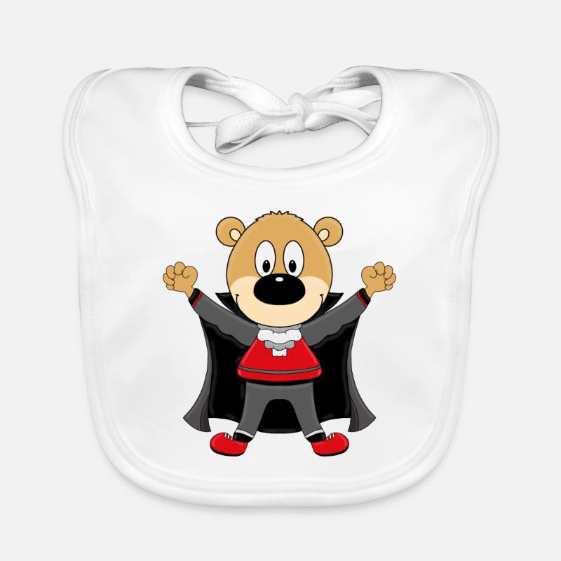 TEDDY - BÄR - TEDDYBÄR - HALLOWEEN - VAMPIR Baby Bio-Lätzchen