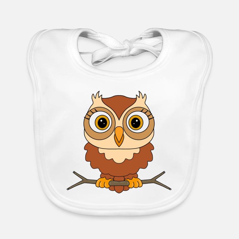 EULE - VOGEL - TIER - KIND - BABY Baby Bio-Lätzchen