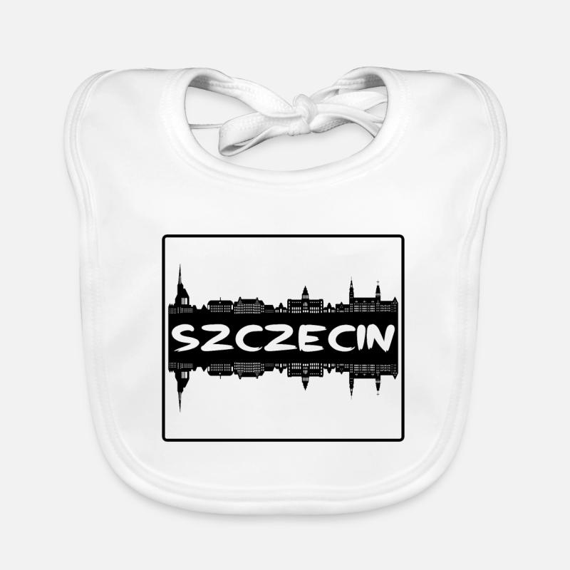 Stettin Polen Skyline Silhouette Reisesouvenir Baby Bio-Lätzchen