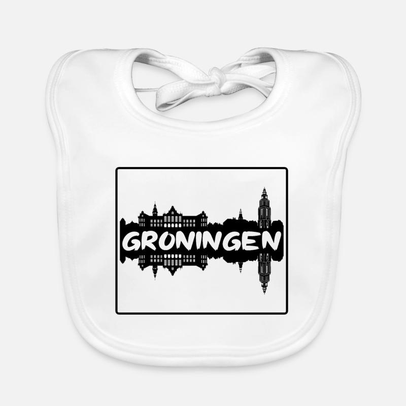 Groningen Pays-Bas Skyline Silhouette Voyage So Bavoir bio Bébé