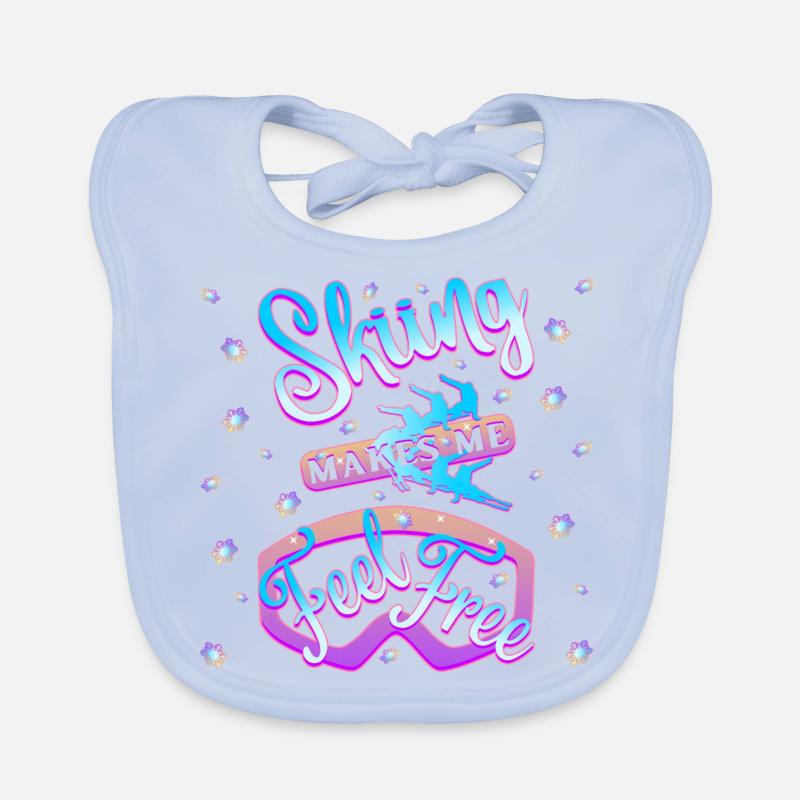 Skiing makes me feel free - 1 Organic Baby Bibs