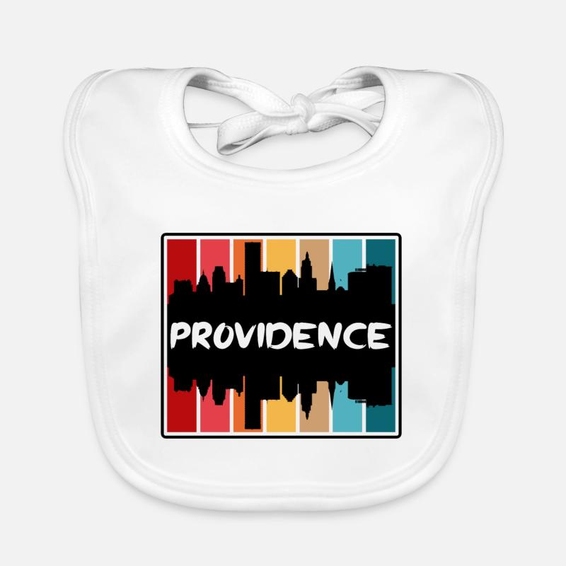 Providence Rhode Island États-Unis Skyline Silhouette Tra Bavoir bio Bébé
