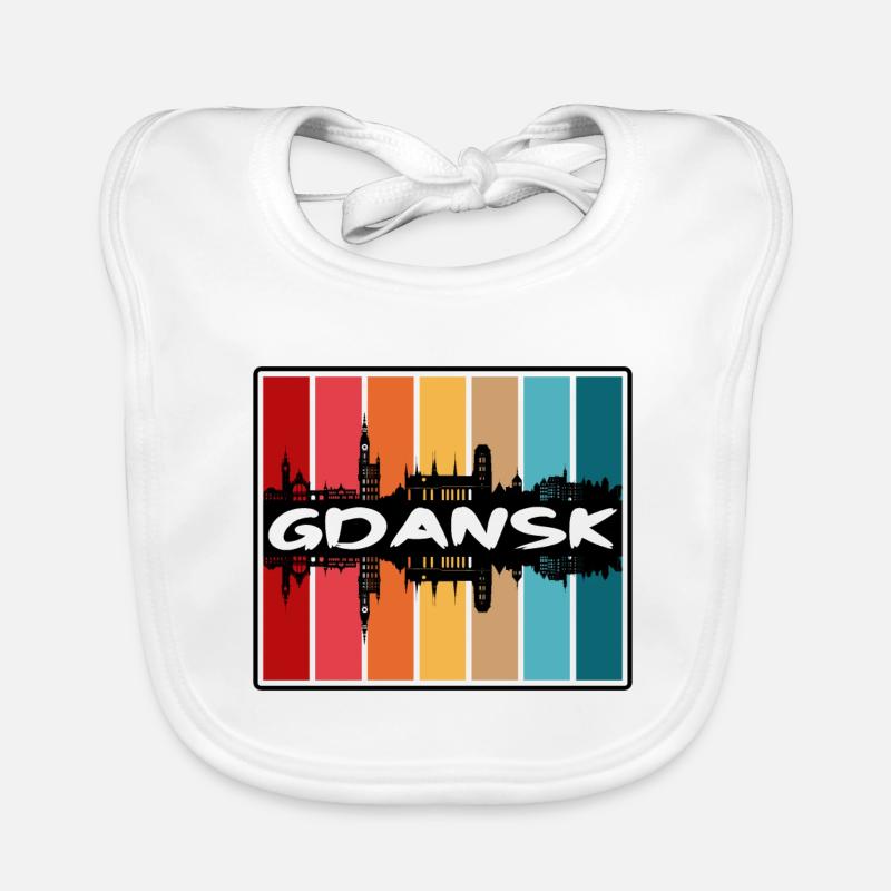 Danzig Polen Skyline Silhouette Reise Souvenir Baby Bio-Lätzchen