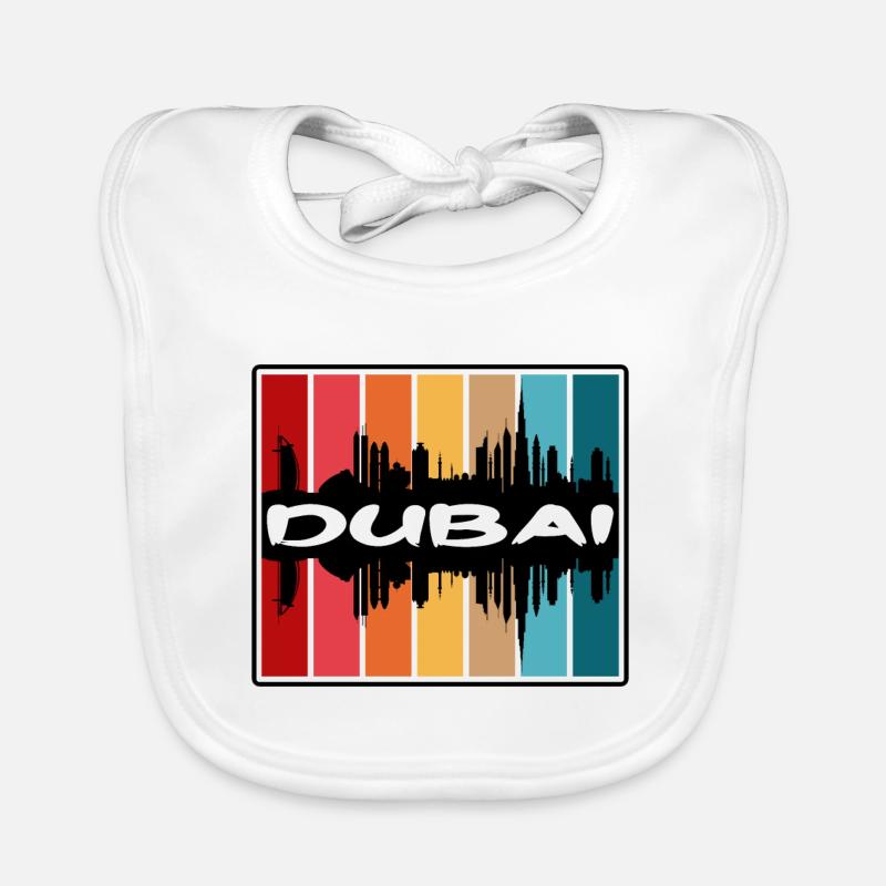 Dubai Skyline Silhouette Reise Souvenir Baby Bio-Lätzchen