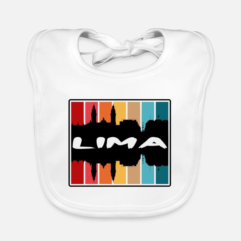 Lima Peru Skyline Silhouette Reise Souvenir Baby Bio-Lätzchen