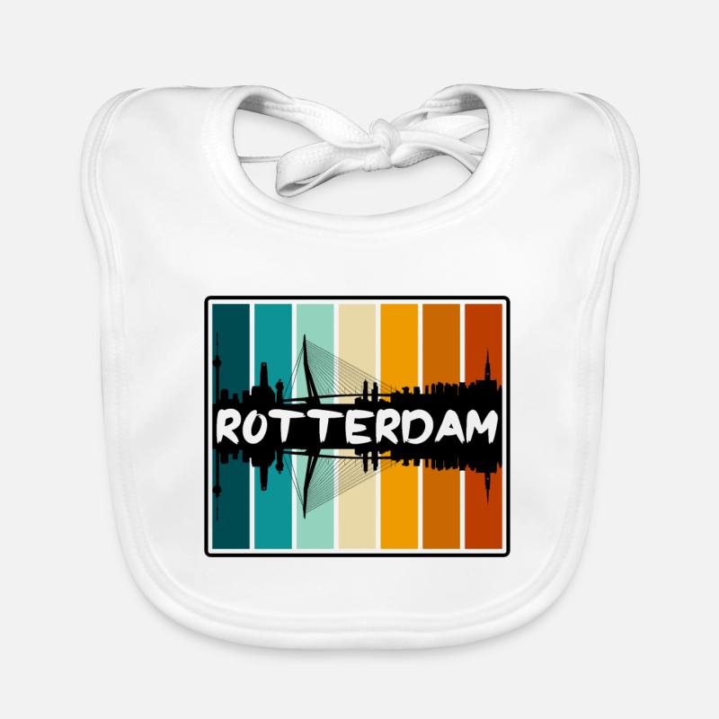 Rotterdam Pays-Bas Skyline Silhouette Voyage So Bavoir bio Bébé