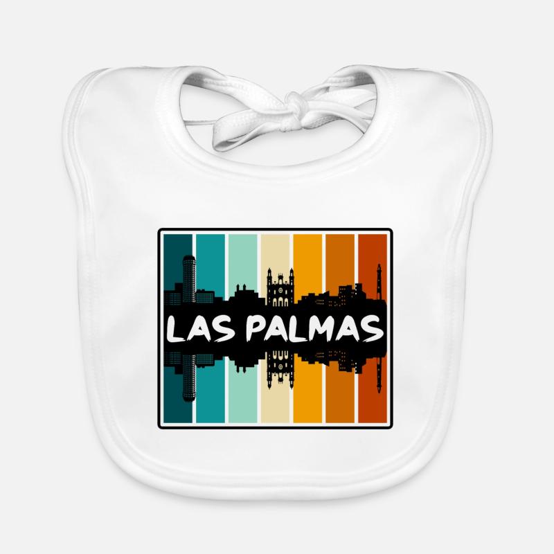 Las Palmas Spanien Skyline Silhouette Reise Souveni Baby Bio-Lätzchen