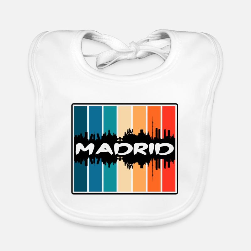 Madrid Spanien Skyline Silhouette Reise Souvenir Baby Bio-Lätzchen