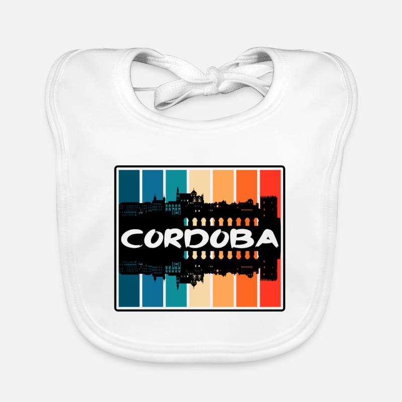 Córdoba Spanien Skyline Silhouette Reisesouvenir Baby Bio-Lätzchen