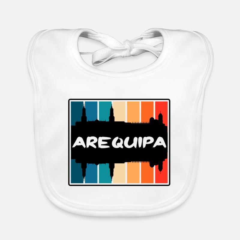 Arequipa Peru Skyline Silhouette Souvenir de voyage Bavoir bio Bébé