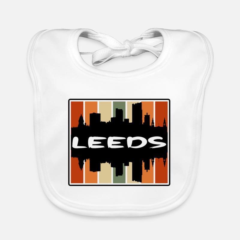 Leeds England Skyline Silhouette Reise Souvenir Baby Bio-Lätzchen