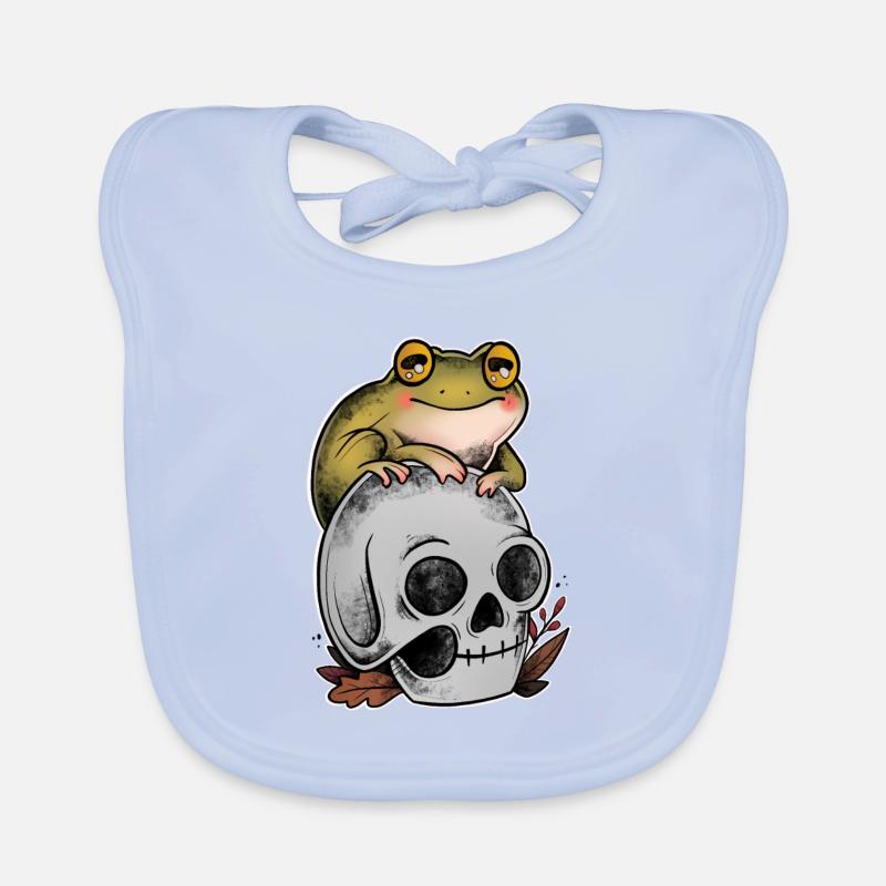 Frosch auf Kunstschädel der alten Schule Baby Bio-Lätzchen