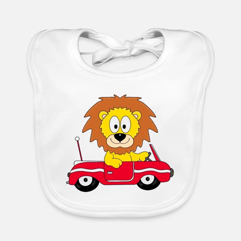 LÖWE - AUTO - TIER - TIERISCH - KIND - BABY Baby Bio-Lätzchen