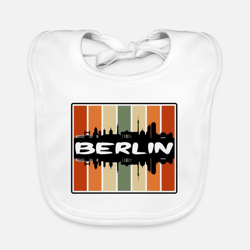 Berlin Germany Skyline Silhouette Travel Souvenir Organic Baby Bibs