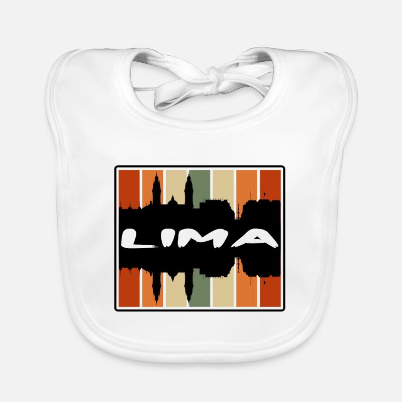 Lima Peru Skyline Silhouette Reise Souvenir Baby Bio-Lätzchen