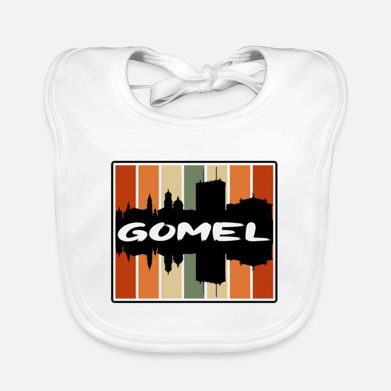 Gomel Belarus Skyline Silhouette Travel Souvenir Organic Baby Bibs