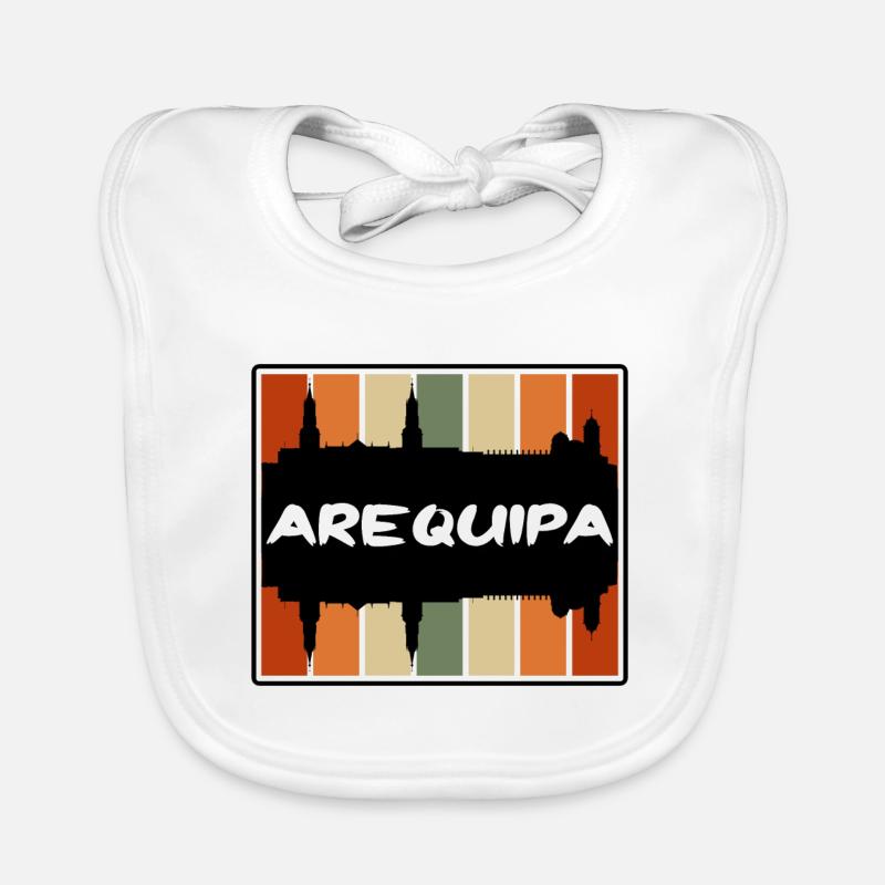 Arequipa Peru Skyline Silhouette Souvenir de voyage Bavoir bio Bébé