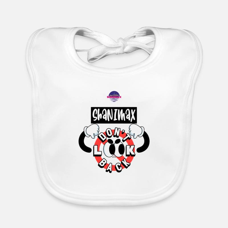 illustrated t shirt design Dont look back Organic Baby Bibs