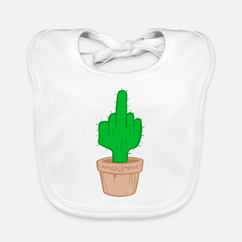 Cactus amicalement. Bavoir bio Bébé