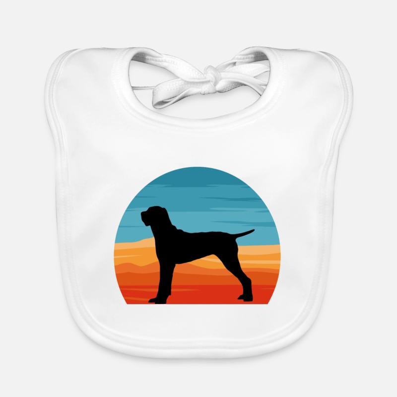 Ariege Pointer Dog Lover Silhouette Vintage Sunset Organic Baby Bibs