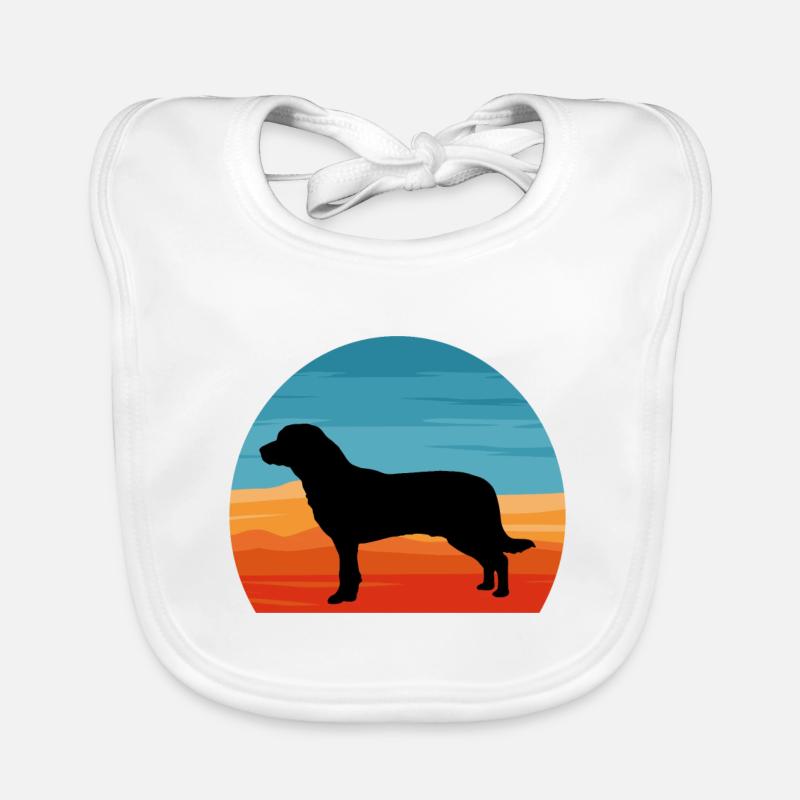 Entlebucher Mountain Dog Silhouette Retro Sunset Organic Baby Bibs
