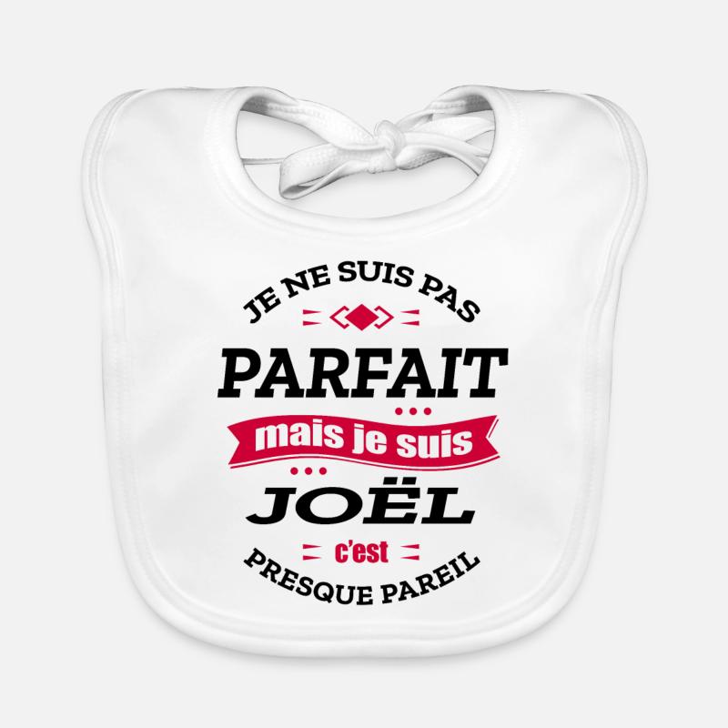 JOËL PARFAIT - PRENOM JOËL - Bavoir bio Bébé - blanc
