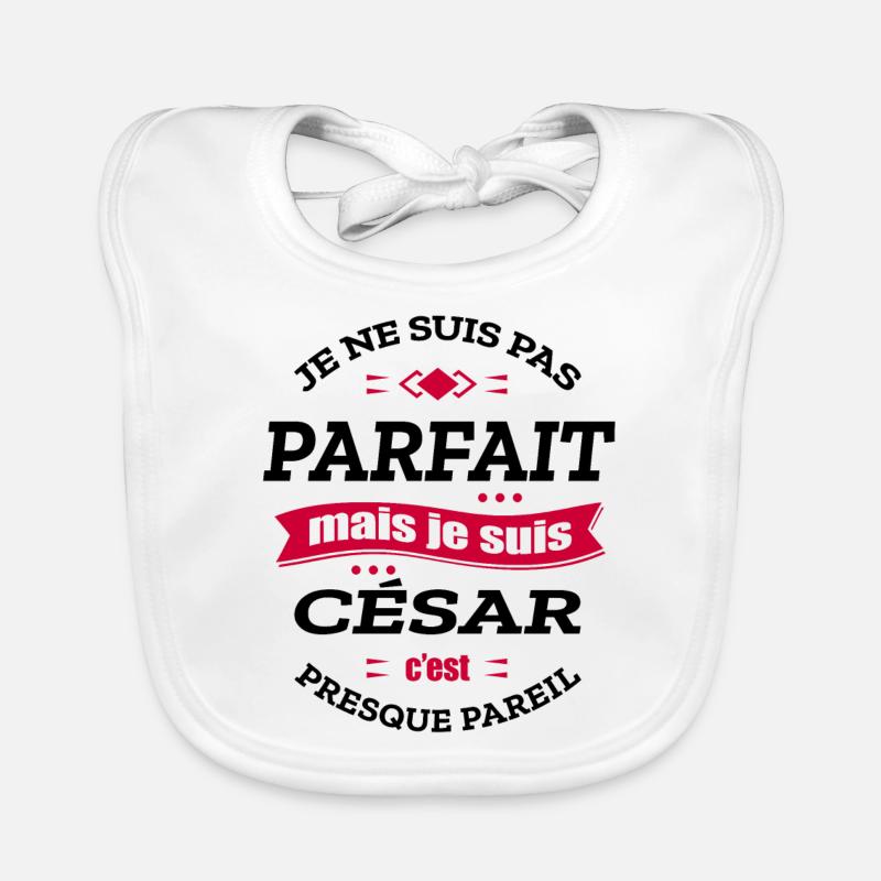 CÉSAR PARFAIT - PRENOM CÉSAR Bavoir bio Bébé