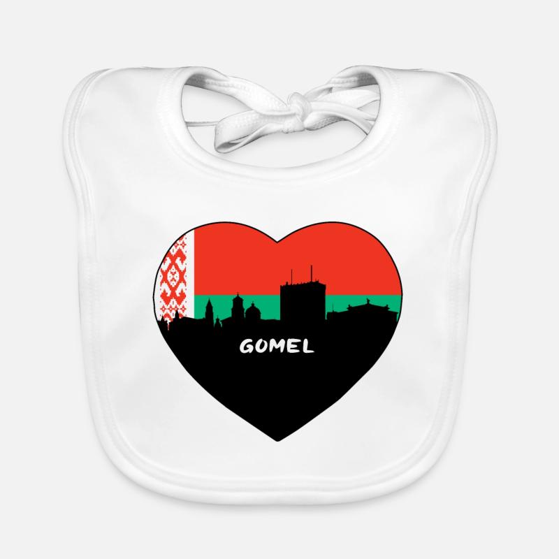 Gomel Biélorussie Flag Skyline Souvenir de voyage Bavoir bio Bébé