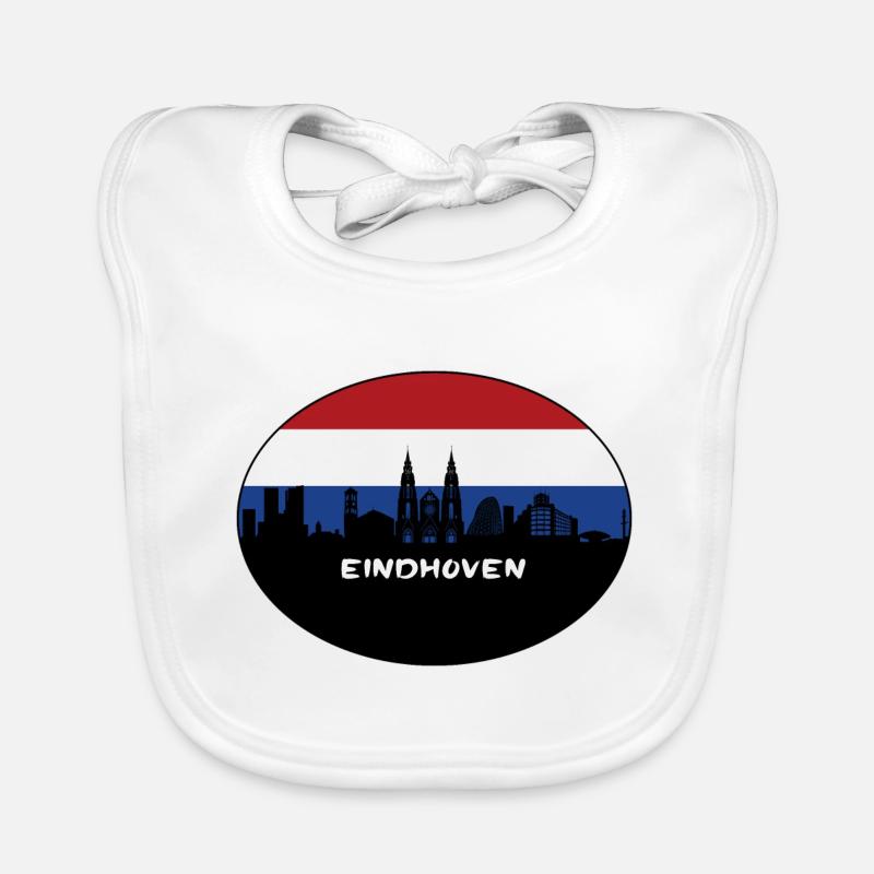Eindhoven Pays-Bas Flag Skyline Silhouette Bavoir bio Bébé