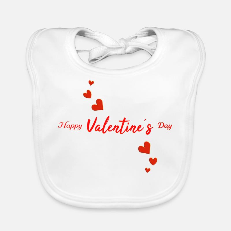 Happy Valentine's Day Organic Baby Bibs