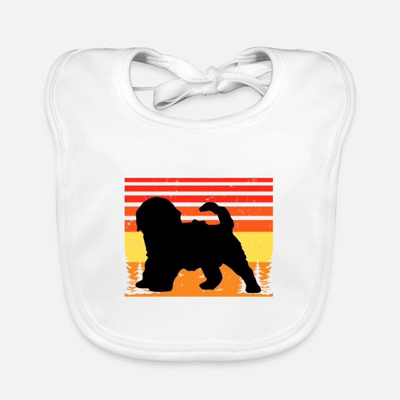 Cockapoo Dog Lover Silhouette Vintage Sunset Bavoir bio Bébé