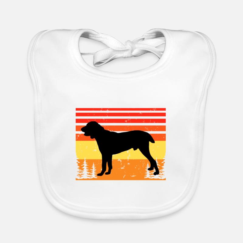 Chien de berger d’Asie centrale Silhouette Rétro Coucher de soleil Bavoir bio Bébé