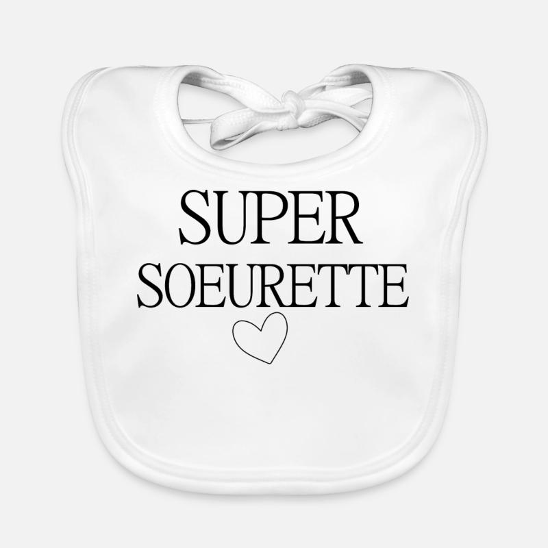 SUPER SOEURETTE COEUR - Bavoir bio Bébé - blanc