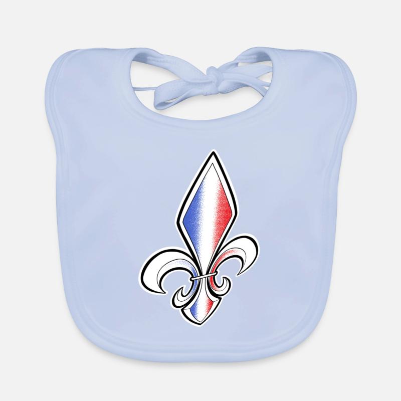 Fleur de Lys drapeau Français Bavoir bio Bébé
