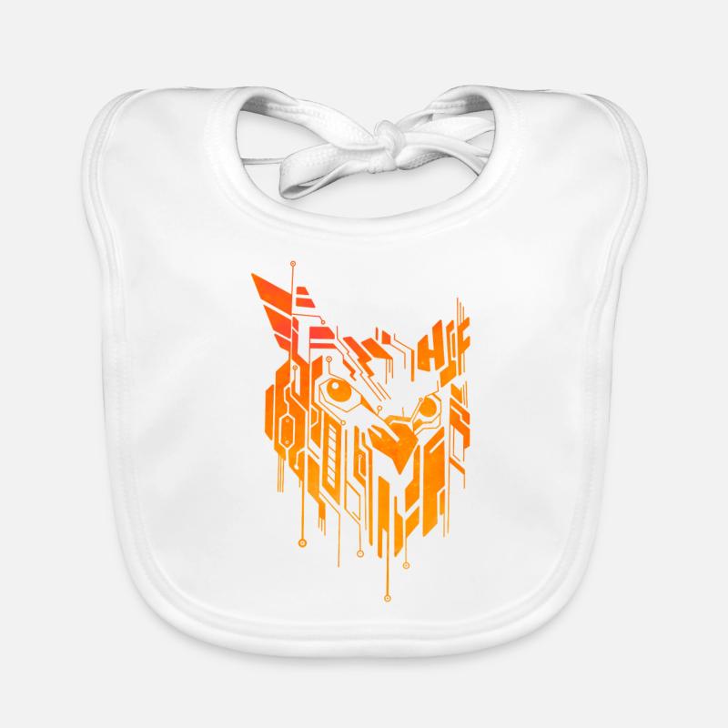 Short-circuit board owl Organic Baby Bibs