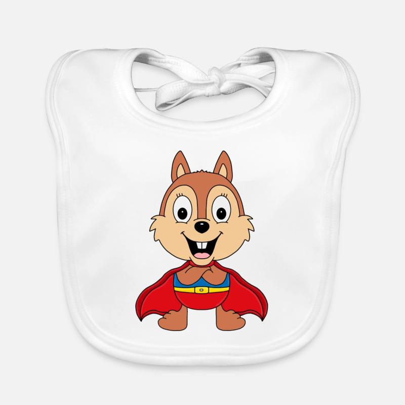 SUPERHELD - EICHHÖRNCHEN - TIER - TIERISCH Baby Bio-Lätzchen
