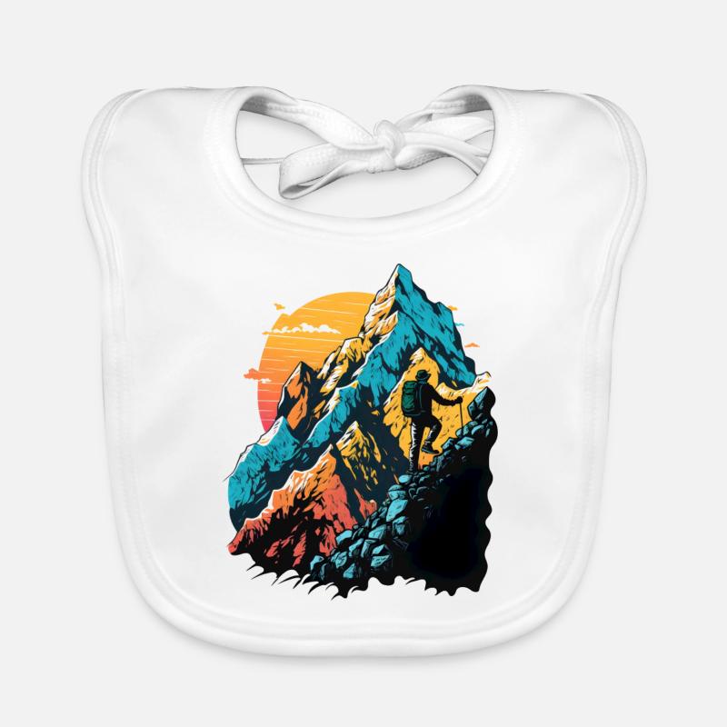 Farbenfroher Wanderer Baby Bio-Lätzchen